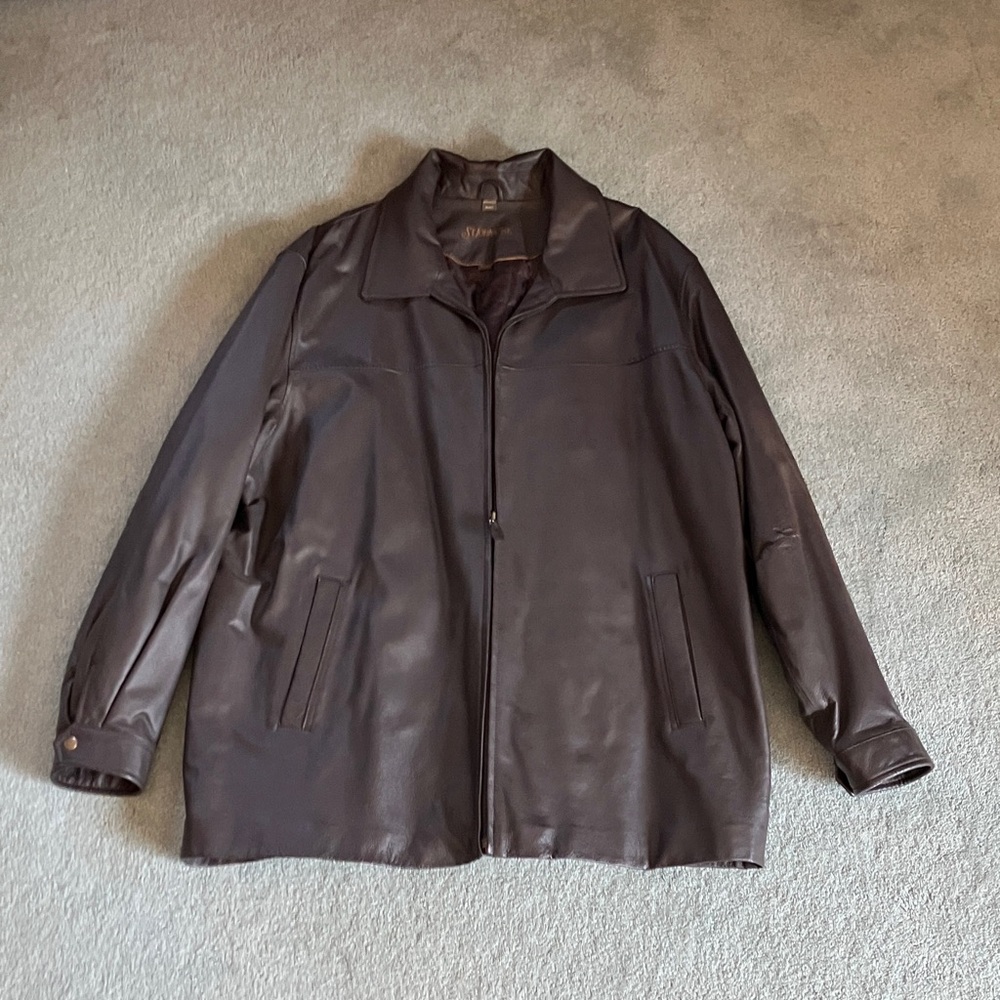 St John's Bay Men's Brown Leather Jacket